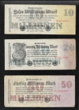 Germania Set 10 + 20 + 50 milioane mark marci 1923