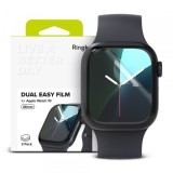 Folie Protectie Ringke Dual Easy pentru Apple Watch 10 46mm Series, Set 3 bucati, Plastic