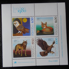 Bloc timbre fauna animale netampilate pasari vulpi Portugalia timbre filatelice