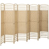 HOMCOM Paravan interior din lemn separator de cameră panou pliabil 8 panouri 320 x 170 cm lemn natural | Aosom Romania