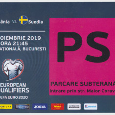 M5 - BILET ACCES PARCARE - ROMANIA - SUEDIA - 15 11 2019