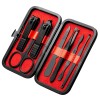 Trusa Manichiura Pedichiura Zamo® 10 Piese, Inox, Negru/Rosu, Profesionala, Portabila