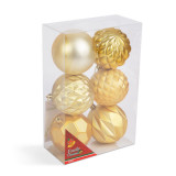 Set de ornamente pentru bradul de Craciun, ornament cu bila, auriu, 6 buc / pachet