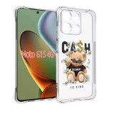 Husa antisoc pentru motorola moto g15, airbag pro, clear, cash is king