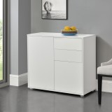 Comoda Paarl AM cu 2 sertare si 2 usi alb mat [en.casa] HausGarden Leisure