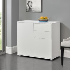 Comoda Paarl AM cu 2 sertare si 2 usi alb mat [en.casa] HausGarden Leisure