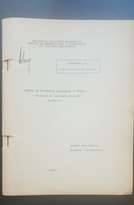 Noțiuni de matematică aplicabile &amp;icirc;n tehnică: Elemente de topologie generală, II foto
