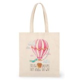 Tote bag din bumbac 38 x 42 cm - Balon cu aer cald, Legami