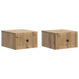 vidaXL Dulap de noapte suspendat 2 pcs Stejar Artizanal Lemn prelucrat 897934