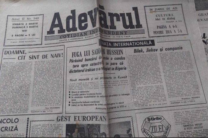 ziarul ADEVĂRUL - 2,3 martie 1991