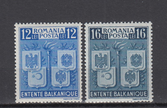 ROMANIA 1940 LP 137 INTELEGEREA BALCANICA SERIE MNH
