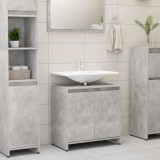 Dulap Baie Gossi Gri Beton 60x33x61 cm Lemn Prelucrat, 1 Compartiment, 2 Uși
