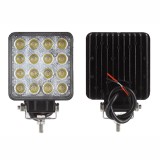 Proiector de lucru NEOLITE 12/24V; 48W; 3300 lumeni; temperatura culoare 6000K; patrat; cu suport; 16xLED; Latime: 110 mm; Inaltime: 126 mm; adancime