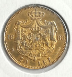 Cumpara ieftin Moneda AUR 20 lei 1883, Carol I, piesa de colectie