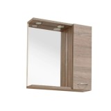 Dulap baie cu oglinda Leziter Ruben 55, suspendat, 57x15x55 cm, finisaj ulm, cu iluminare LED
