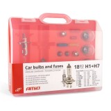 Set becuri si sigurante, tava 18 buc H1+H7 AMIO-01498