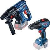 Bosch GBH 180-LI + GSR 18V-50 - Rotopercutor SDS-Plus fara acumulatori si incarcator Li-Ion 18 V - Ah 2 J + Masina de gaurit si insurubat 50 Nm