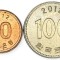 Coreea de Sud , lot 33 - 10 + 100 Won 2012