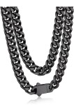 Colier pentru bărbați, oțel inoxidabil, 5mm lățime, argintiu/auriu/negru, lungime 45-76cm, bijuterii hiphop
