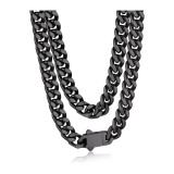 Colier pentru bărbați, oțel inoxidabil, 5mm lățime, argintiu/auriu/negru, lungime 45-76cm, bijuterii hiphop