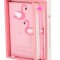 Set Cadou pentru Copii, Caiet cu Flamingo finisat cu piele ecologica + Pix cu Flamingo AVX-KX7424