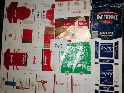 LOT 10 AMBALAJE / ETICHETE VECHI - PACHETE TIGARI foto