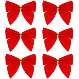 Set 6 ornamente pentru bradul de Craciun, fundita, 8cm, rosu Household NewTrend