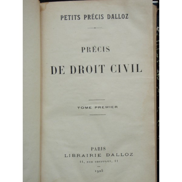 PRECIS DE DROIT CIVIL