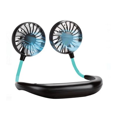 Ventilator portabil pentru gat, 3 trepte de viteza, 2 capete flexibile foto