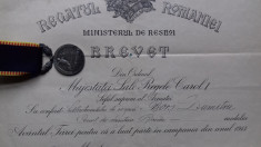 Bacau Decoratie Avantul Tarei si Brevet pentru campania din 1913 foto