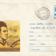 Romania, Ciprian Porumbescu, intreg postal circulat, 1974