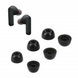 Set 6 Eartip kwmobile pentru JBL Tune 230 NC TWS/Tune T230NC, Spuma cu memorie, Negru, 61008.01