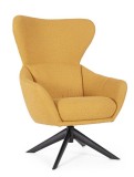 Fotoliu rotativ otel negru textil galben Hailey 75x80x110h