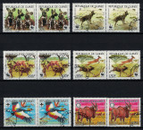 GUINEEA 1987 - Fauna, animale pe cale de disparitie/ serie completa, perechi, Nestampilat