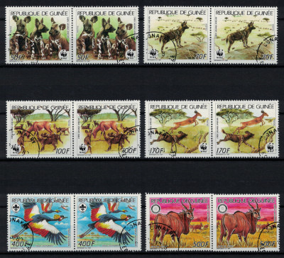GUINEEA 1987 - Fauna, animale pe cale de disparitie/ serie completa, perechi foto