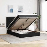 VidaXL Cadru de pat otoman cu saltea țesătură neagră 140x190cm 3314088