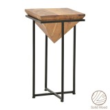 Cumpara ieftin Masuta laterala Miles lemn masiv de acacia, culoarea nuc - negru 29x29x54cm