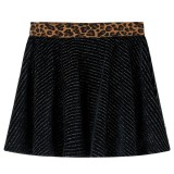 Fusta de copii cu talie tip leopard, negru, 128