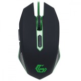 MOUSE GEMBIRD, gaming, cu fir, USB, optic, 2400 dpi, butoane/scroll 6/1, iluminare, negru / verde, &quot;MUSG-001-G&quot; (timbru verde 0.18 lei)