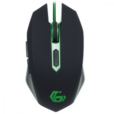 MOUSE GEMBIRD, gaming, cu fir, USB, optic, 2400 dpi, butoane/scroll 6/1, iluminare, negru / verde, &quot;MUSG-001-G&quot; (timbru verde 0.18 lei)