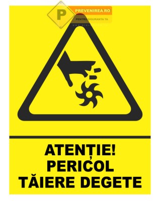Indicator pericol de taiere la degete foto