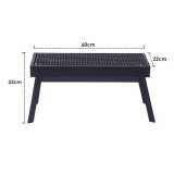 Gratar Portabil, Flippy, Otel Inoxidabil, pentru Picnic Gradina Terasa Camping, 60x22x23 cm, Negru