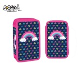 Penar fete echipat S-COOL Rainbow, 2 fermoare, 29 piese, 14x5x20 cm