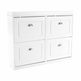 Cumpara ieftin Pantofar 4 compartimente mdf alb Seber 105x24x82.5 cm