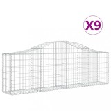 Cumpara ieftin Cosuri gabion arcuite 9 buc, 200x30x60/80 cm, fier galvanizat
