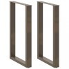 VidaXL Picioare de masă de bar &icirc;n formă de U, 2 buc., oțel natural, 60 x (90-91) cm 4013227