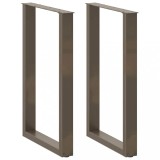 vidaXL Picioare de masă de bar &icirc;n formă de U, 2 buc., oțel natural, 60 x (90-91) cm 4013227