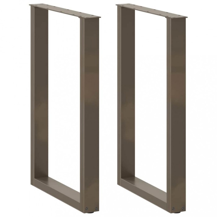 vidaXL Picioare de masă de bar &icirc;n formă de U, 2 buc., oțel natural, 60 x (90-91) cm 4013227