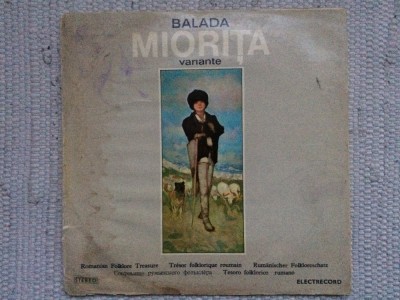 balada miorita variante disc vinyl lp poezie muzica populara folclor electrecord STM EPE 01540 VG+ foto
