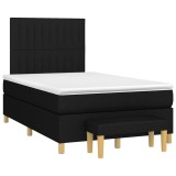 vidaXL Pat box spring cu saltea, negru, 120x190 cm, catifea 3270420